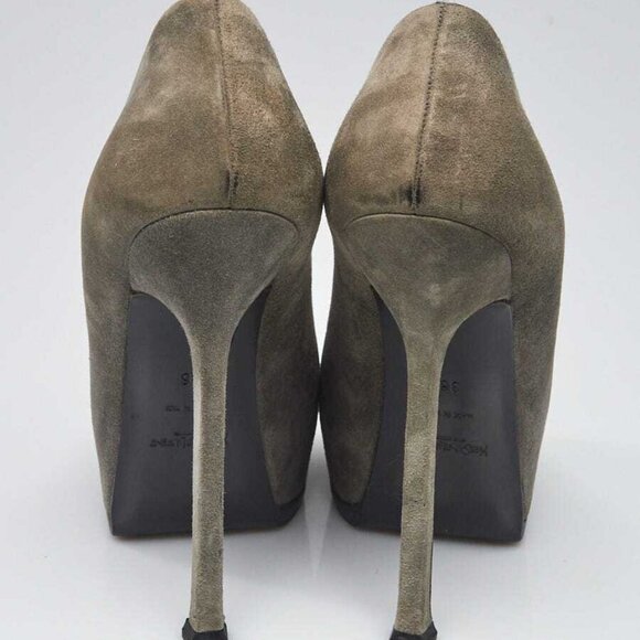 Yves Saint Laurent Grey Suede/Patent Leather Tribtoo Pumps Size 5.5/36 - Picture 5 of 5